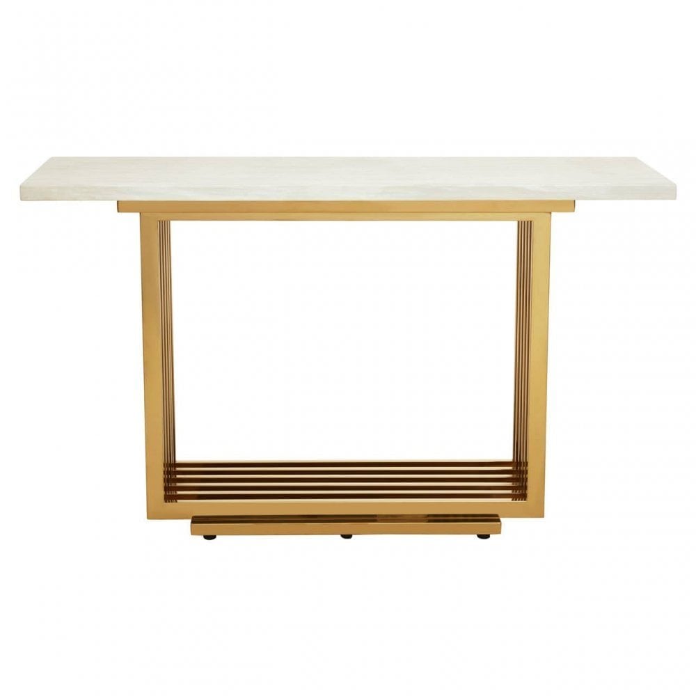 Moda Ivory White Marble Console Table