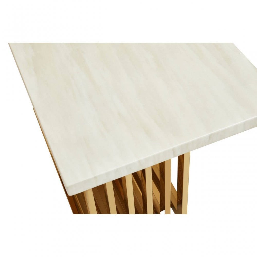 Moda Ivory White Marble Console Table