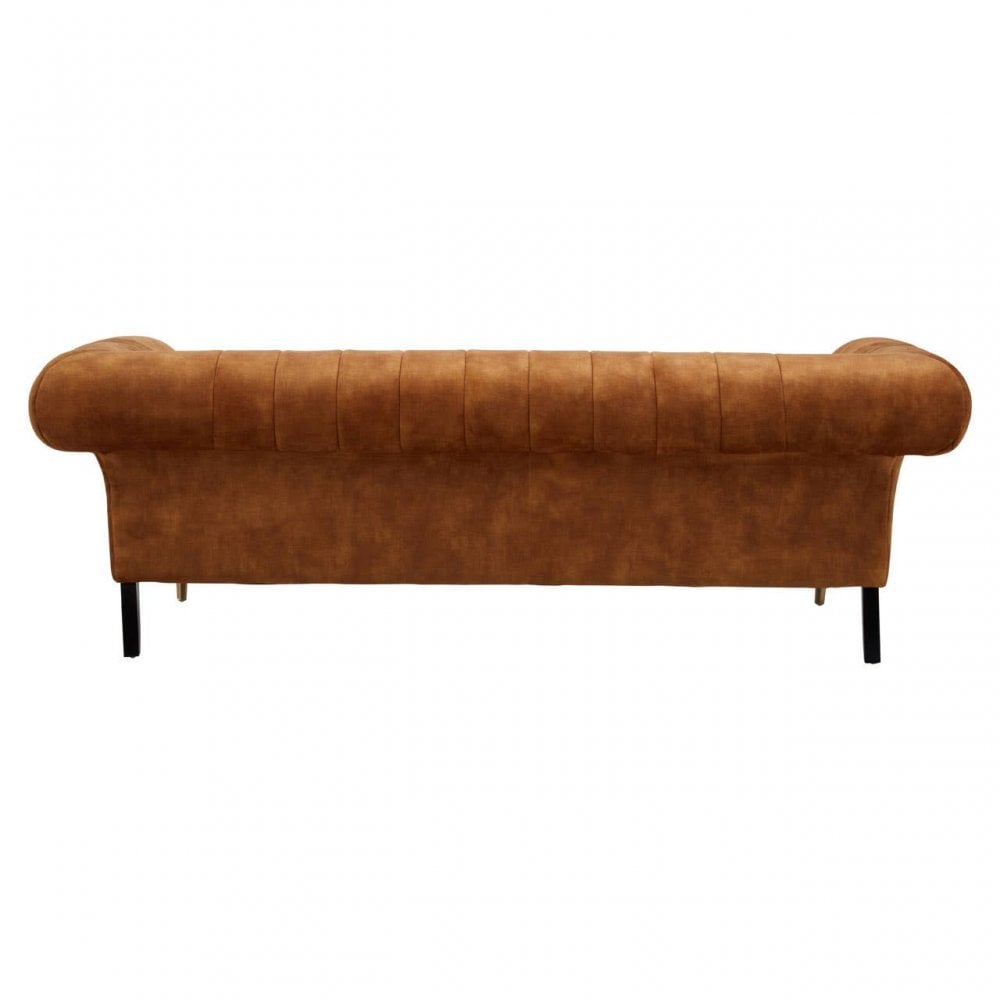 Siena Three Seat Gold Velvet Sofa