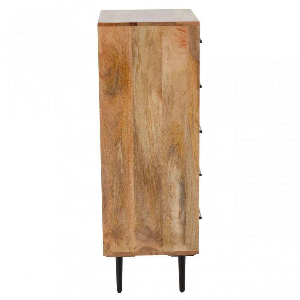 Boho Five Drawer Mango Wood Chest