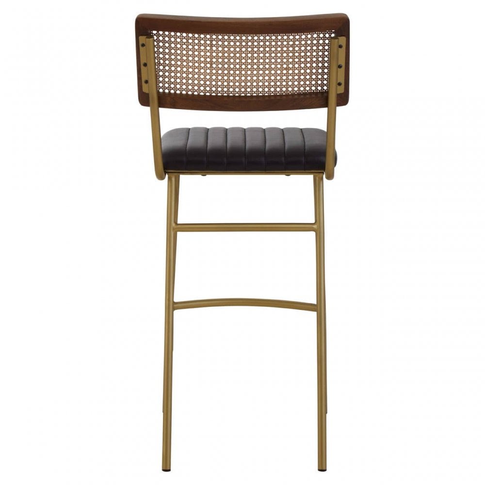Buffalo Black Leather Bar Chair