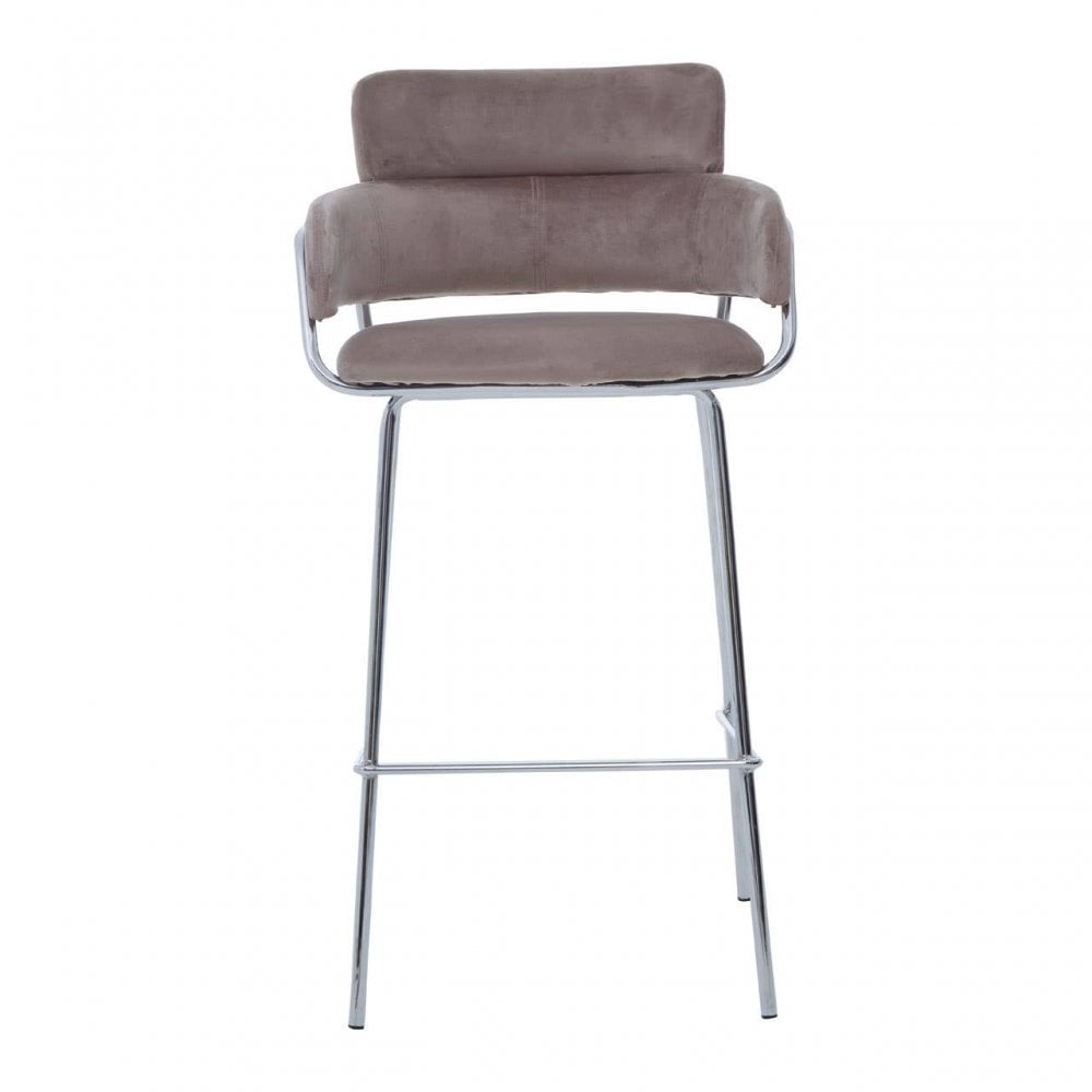 Tamzin Mink Velvet Bar Chair