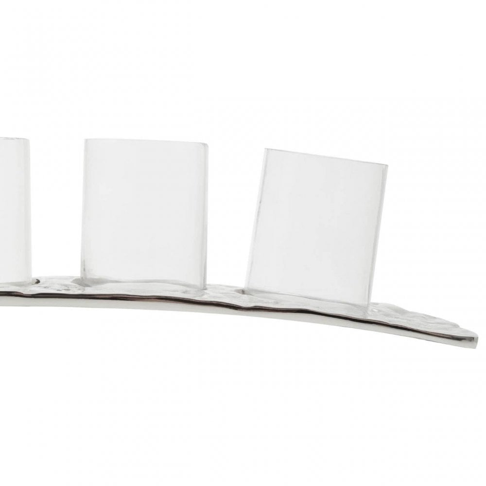 Akola Silver Rectangular 4 Tealight Holder