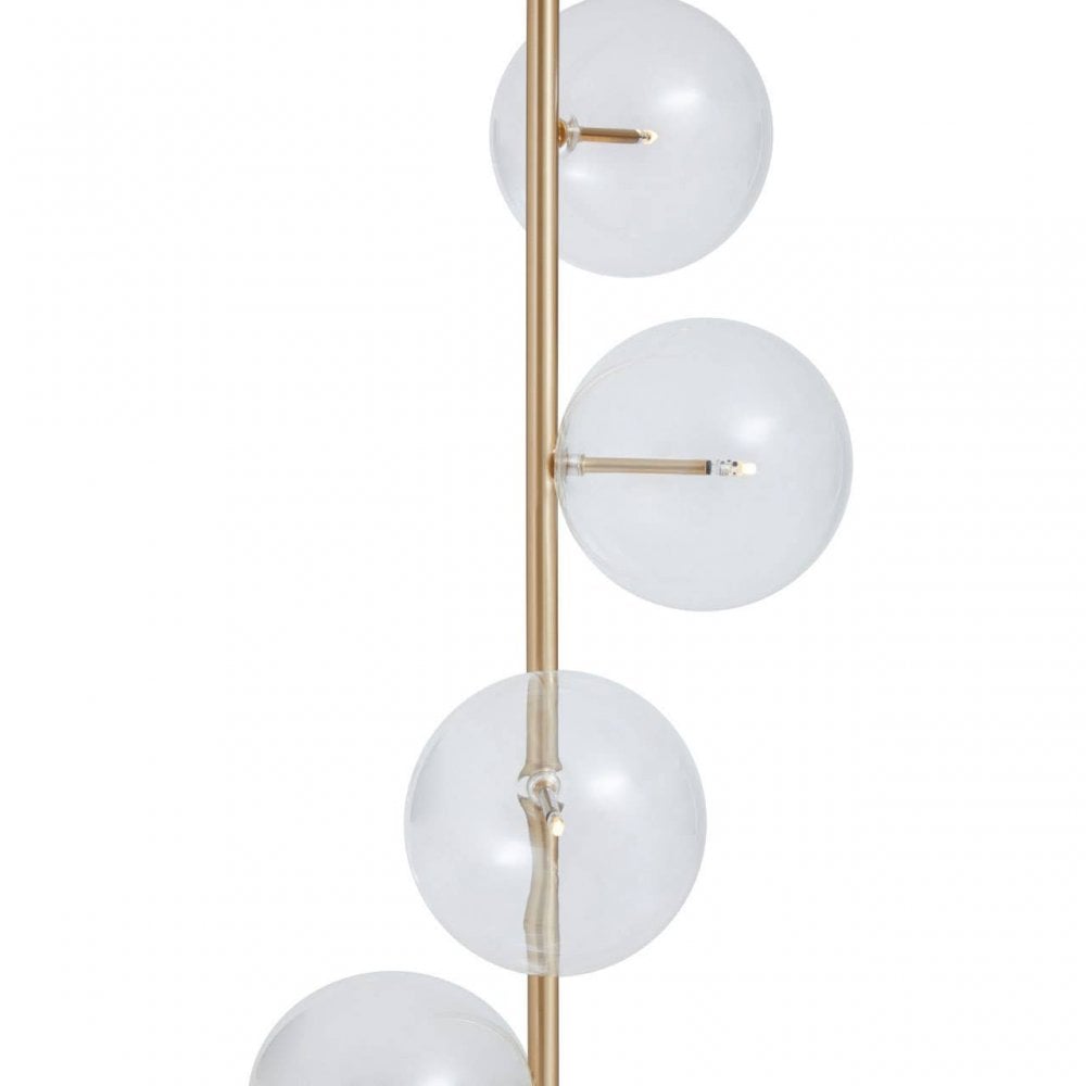 Abira Five Bulb White Marble Floor Lamp