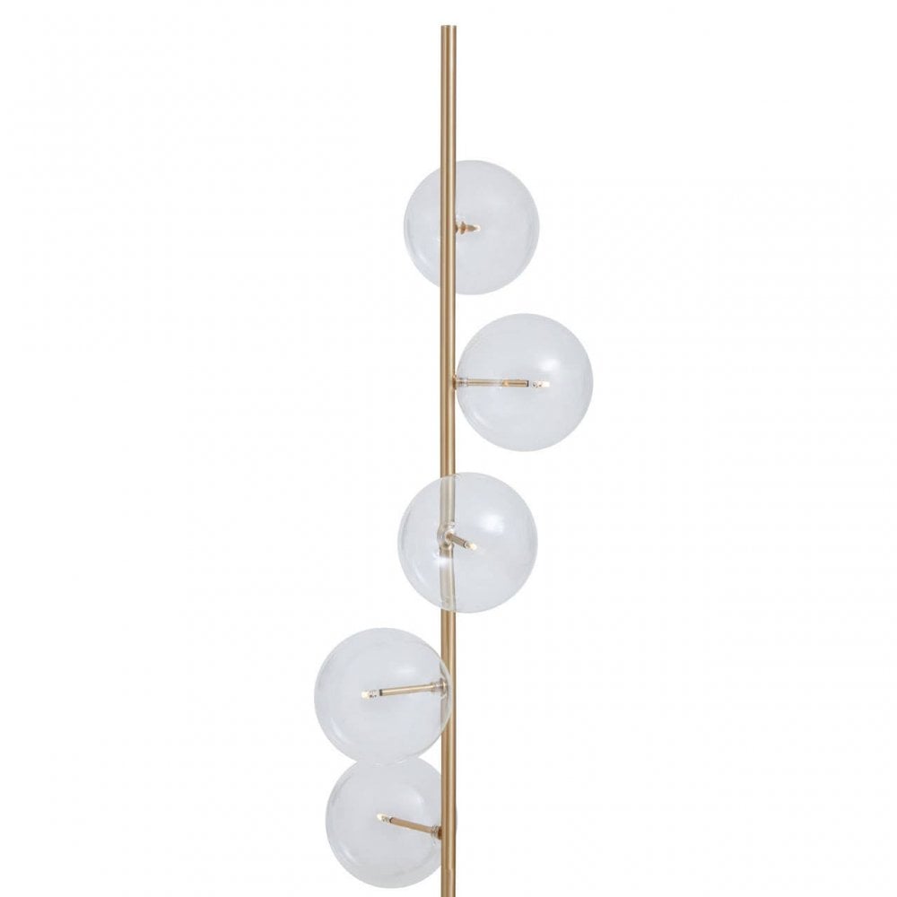 Abira Five Bulb Black Marble Floor Lamp