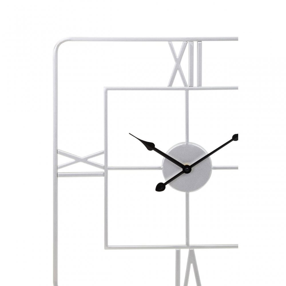 Kent Square Silver Finish Wall Clock