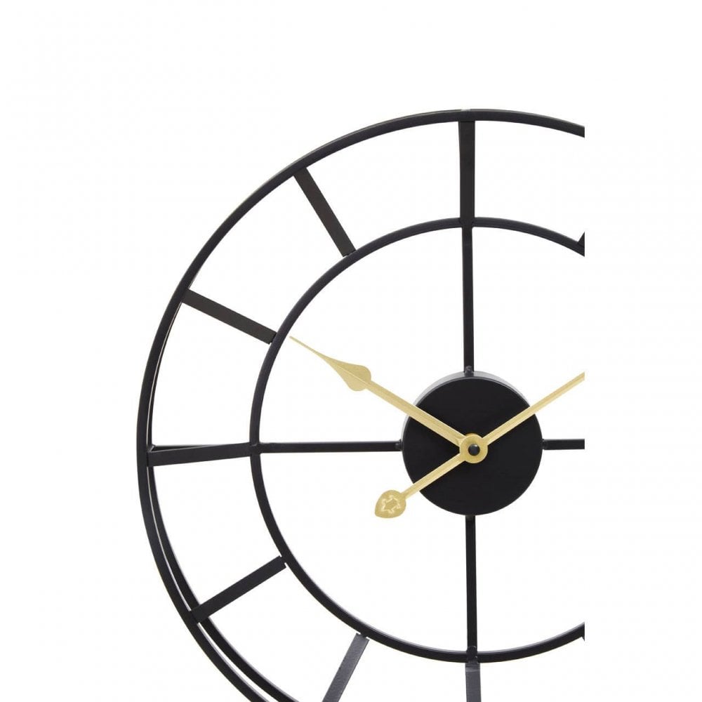 Kent Small Black Frame And Gold Detail Wall Clock