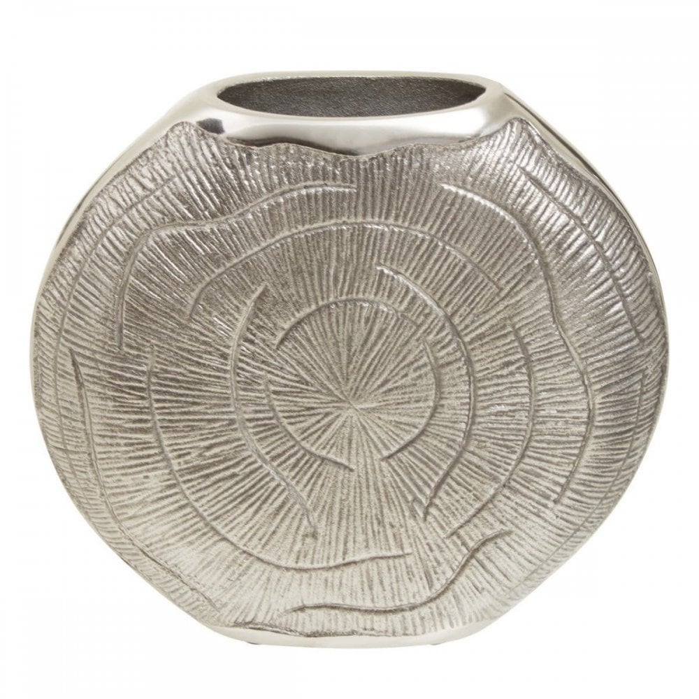 Silva Small Oak Effect Silver Vase