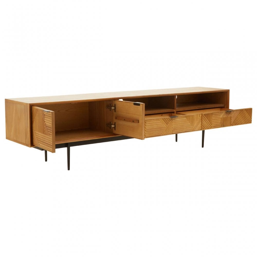 Jakara Natural Finish Wooden Media Unit