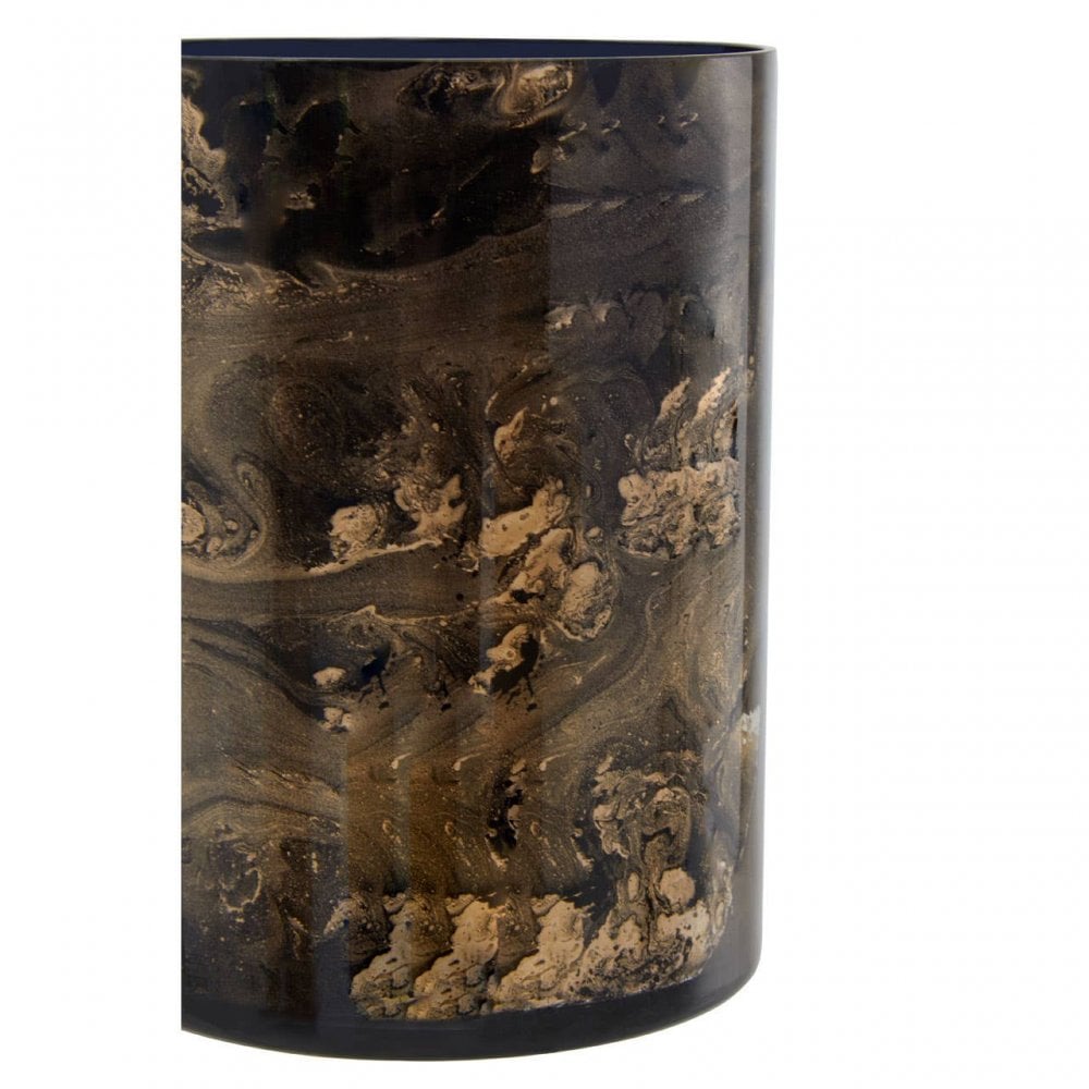 Gaia Black And Gold Small Candle Holder