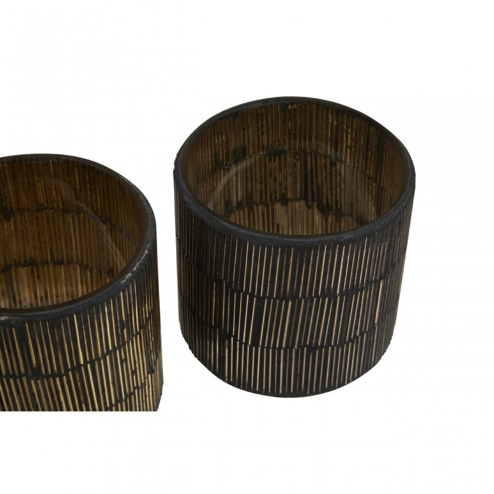 Gaia Set Of 3 Gold Tealight Holders