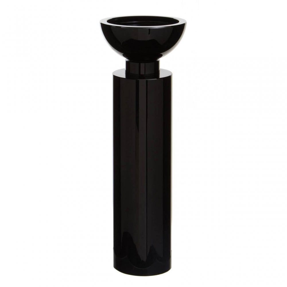 Carrie Black Finish Crystal Candle Holder