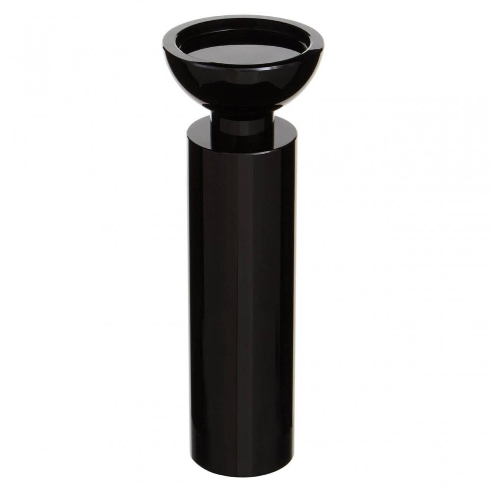 Carrie Black Finish Crystal Candle Holder