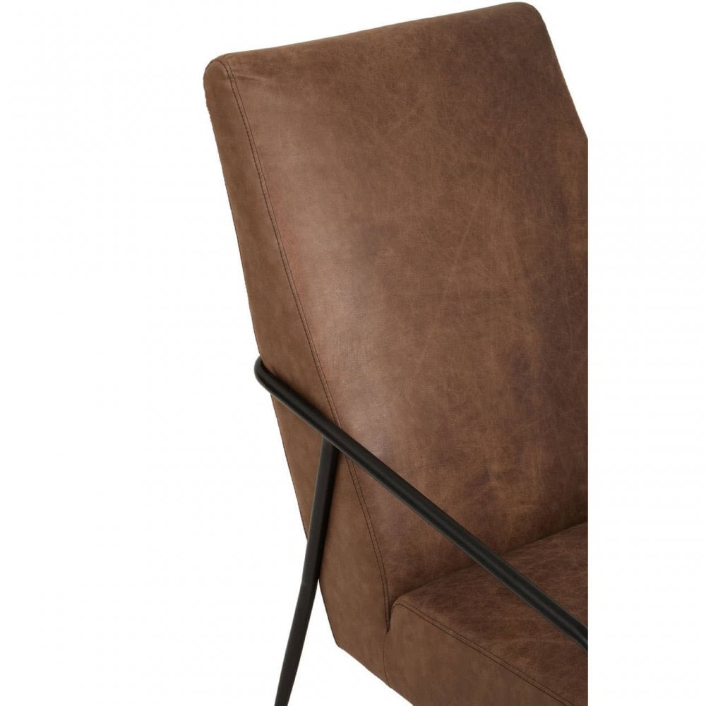 Hoxton Brown Leather Chair With Tapered Back