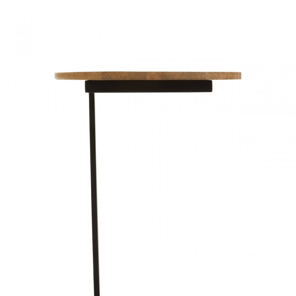 Corra Side Table With Wooden Marble Top