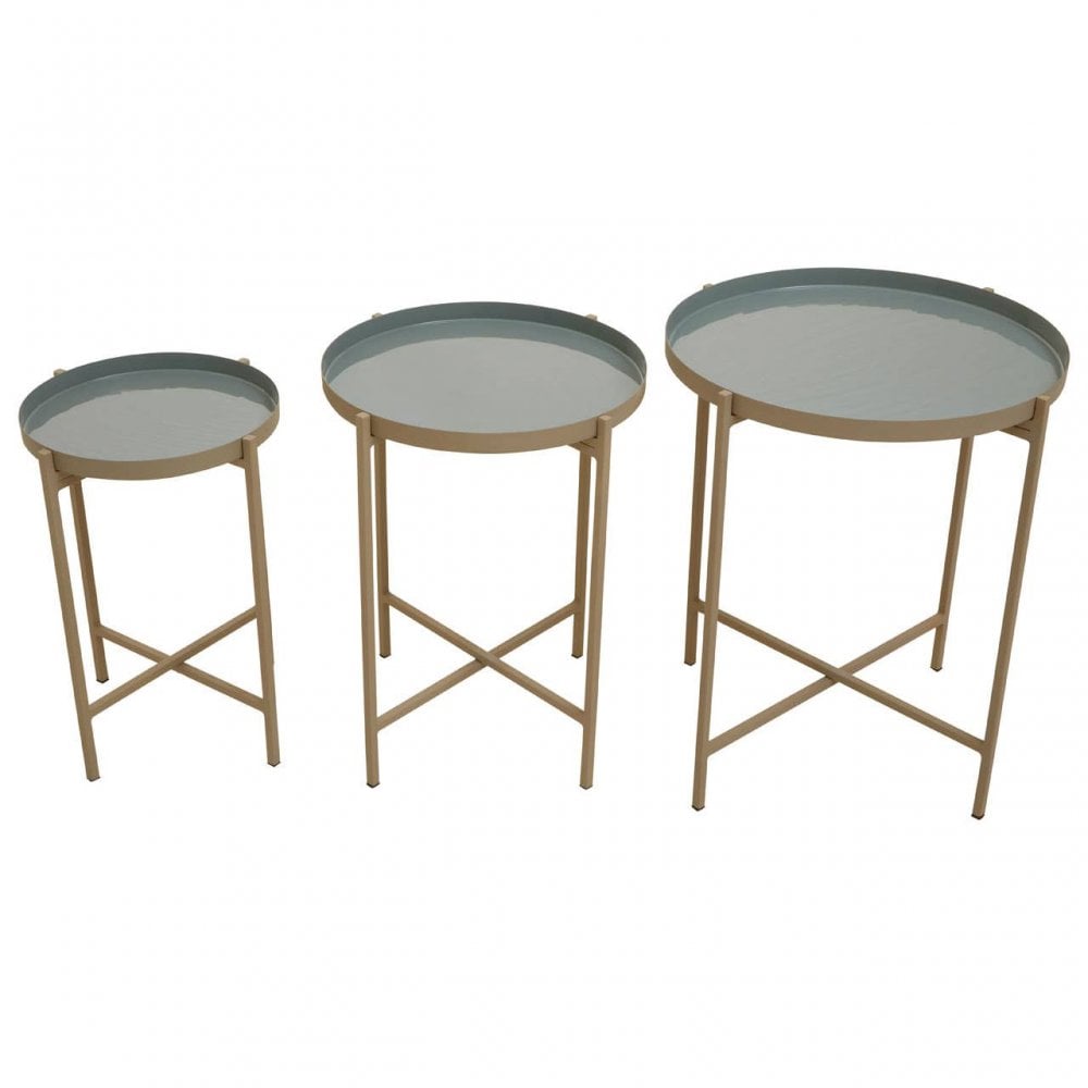 Set Of Three Side Table With Cross Legs