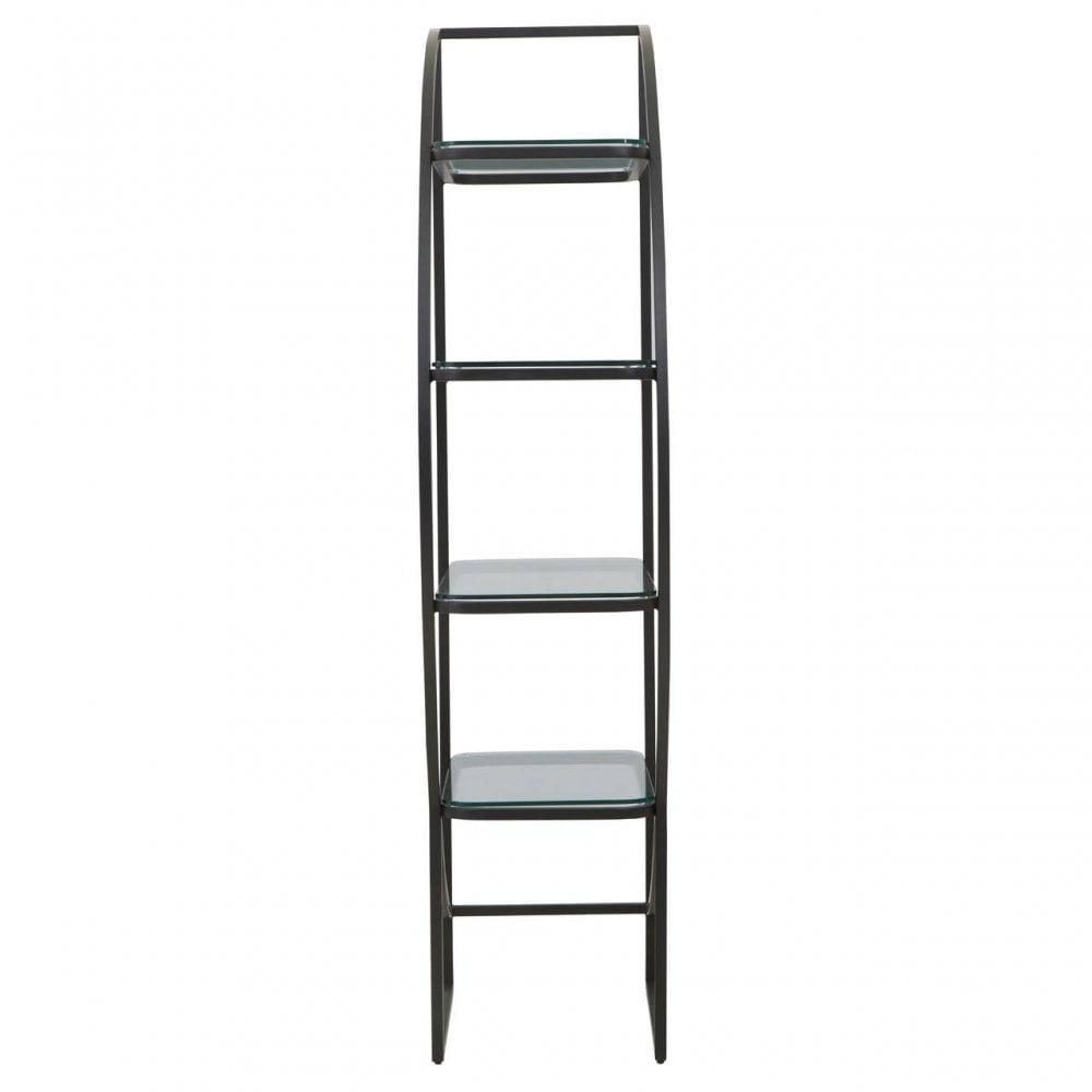 Vogue Left Half Moon Black Shelf Unit