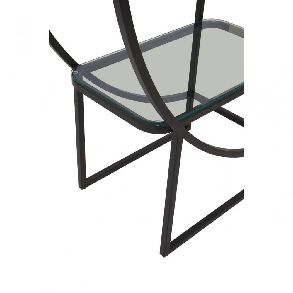 Vogue Left Half Moon Black Shelf Unit