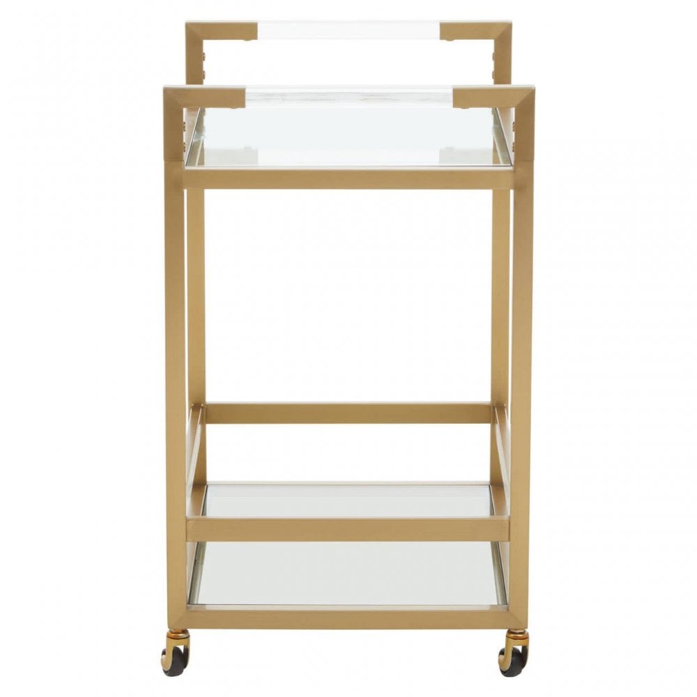Vogue Matte Gold Two Tier Butler Trolley