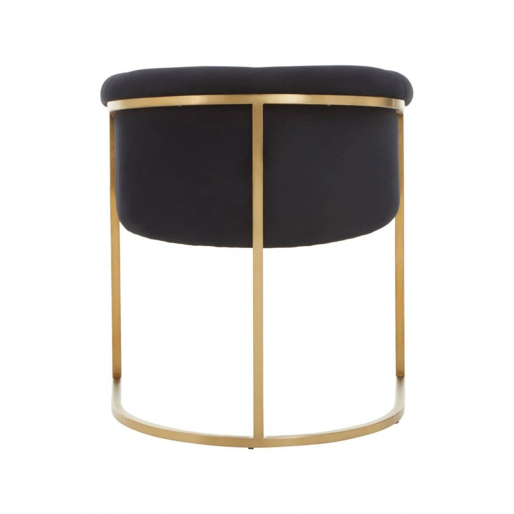 Vogue Black Velvet And Matte Gold Dining Chair