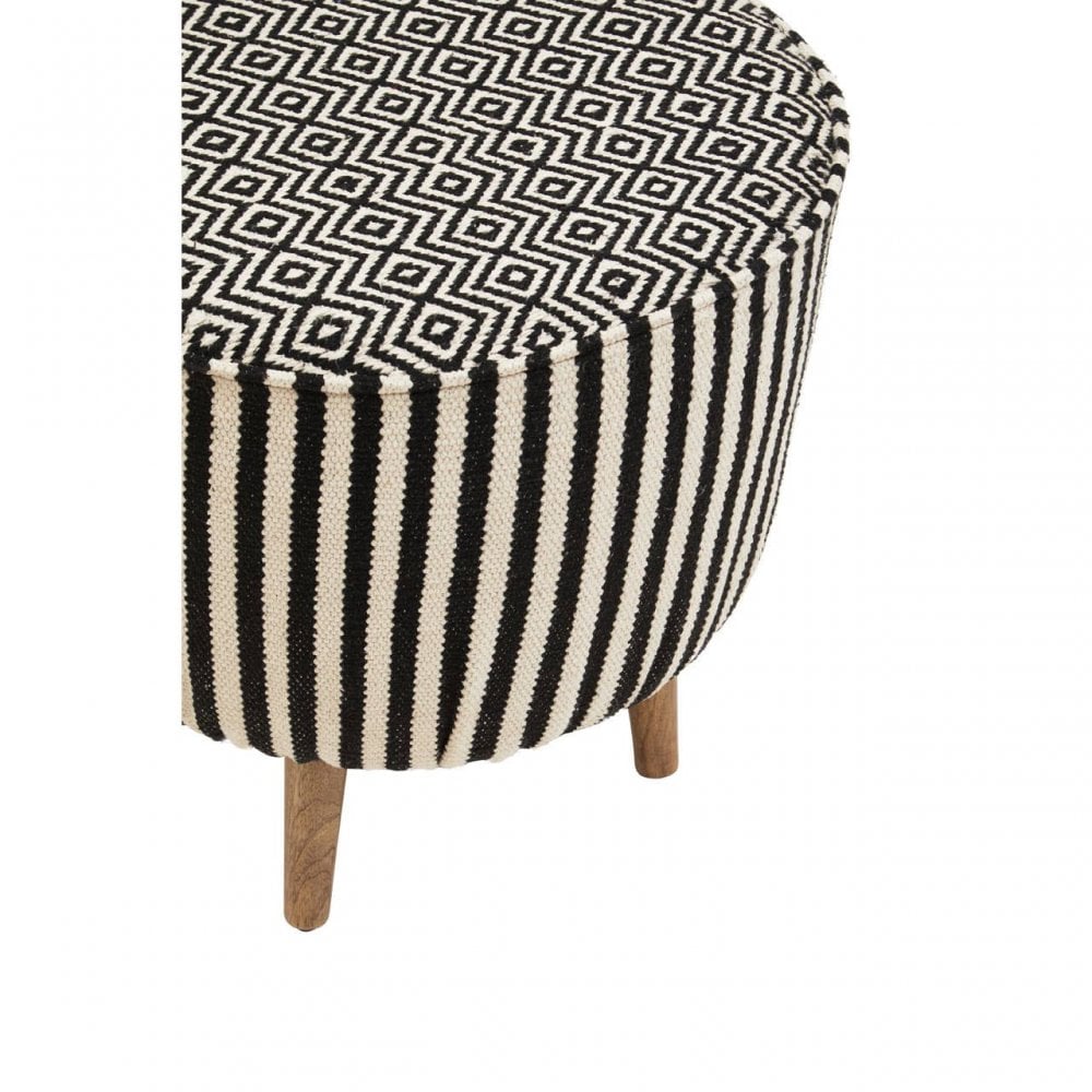 Cefena Striped Footstool