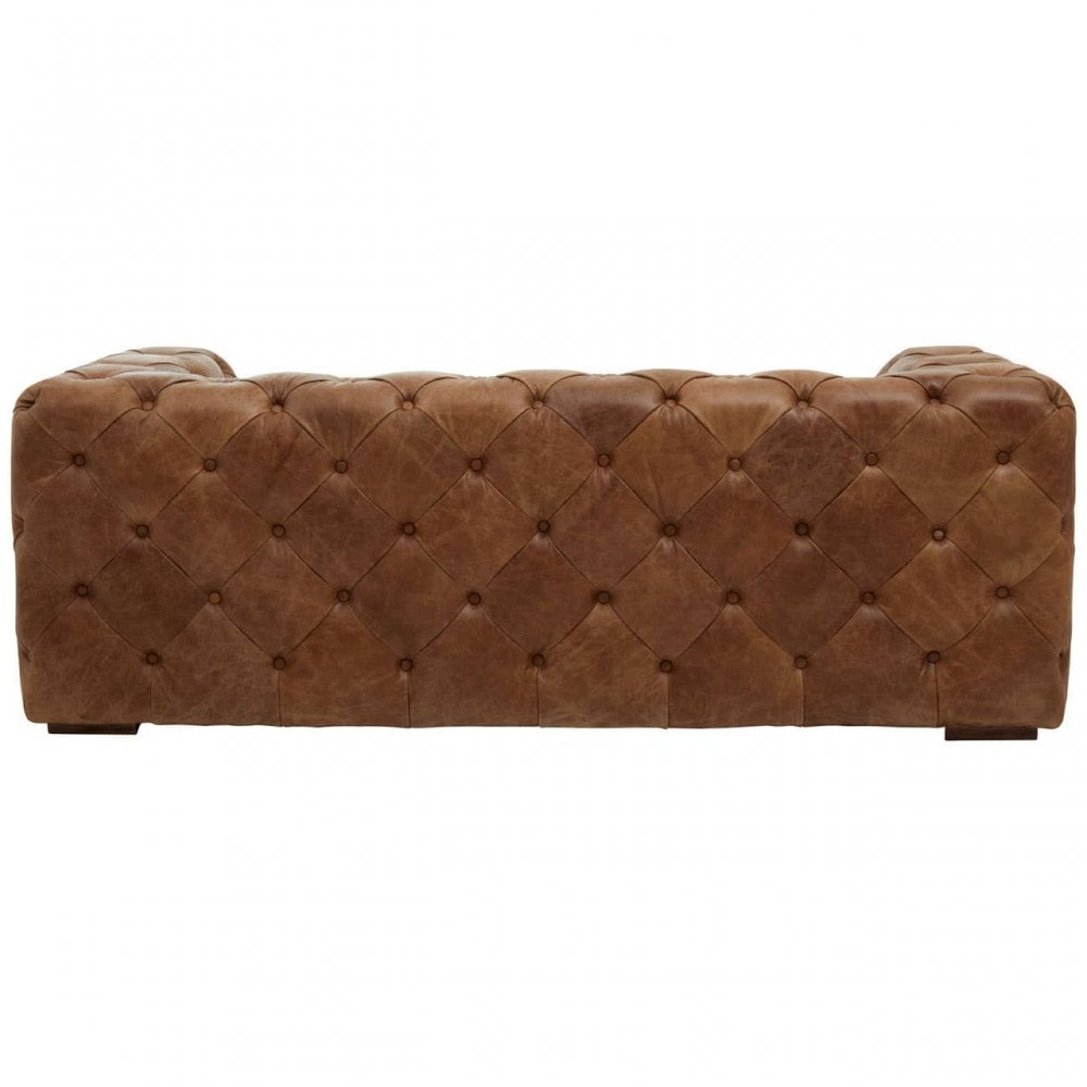 Hoxton Three Seat Tufted Leather Sofa