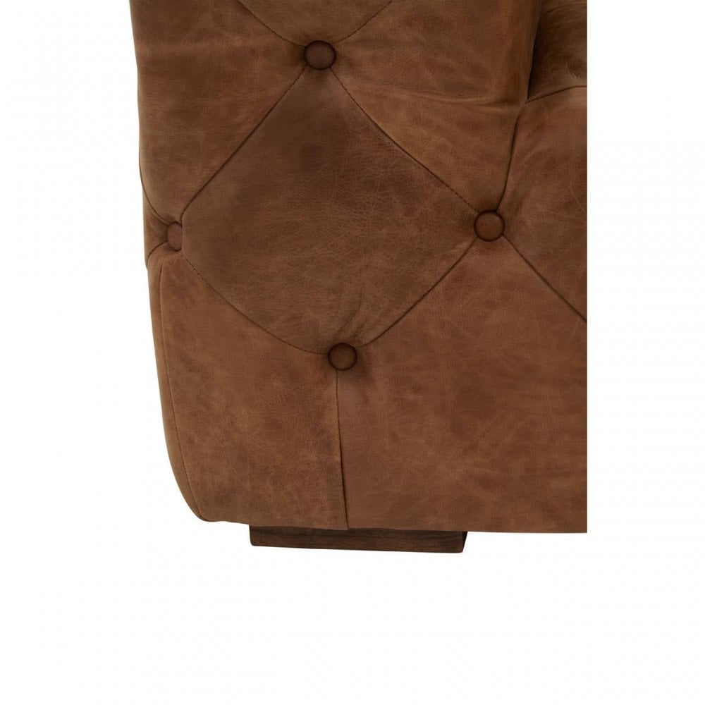 Hoxton Three Seat Tufted Leather Sofa