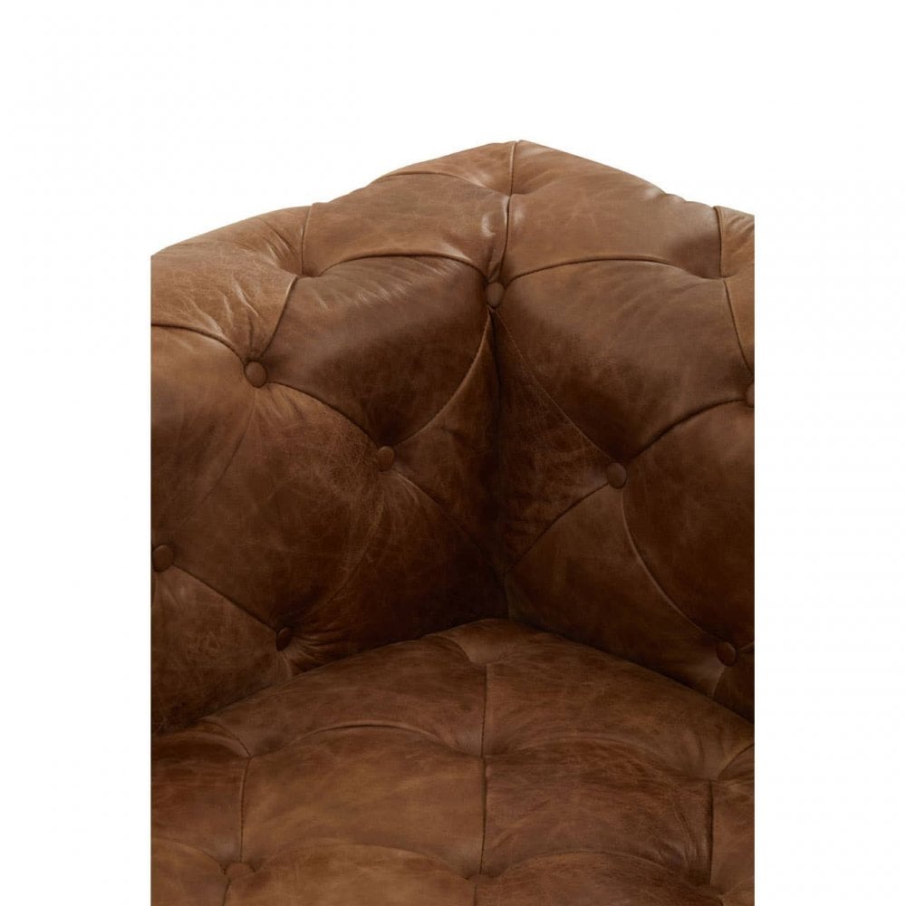 Hoxton Three Seat Tufted Leather Sofa