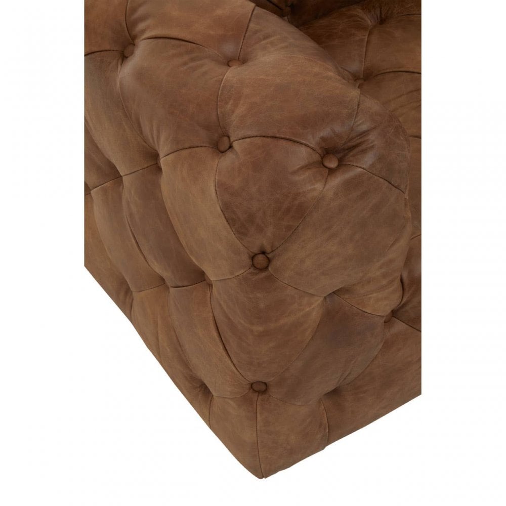 Hoxton Three Seat Tufted Leather Sofa