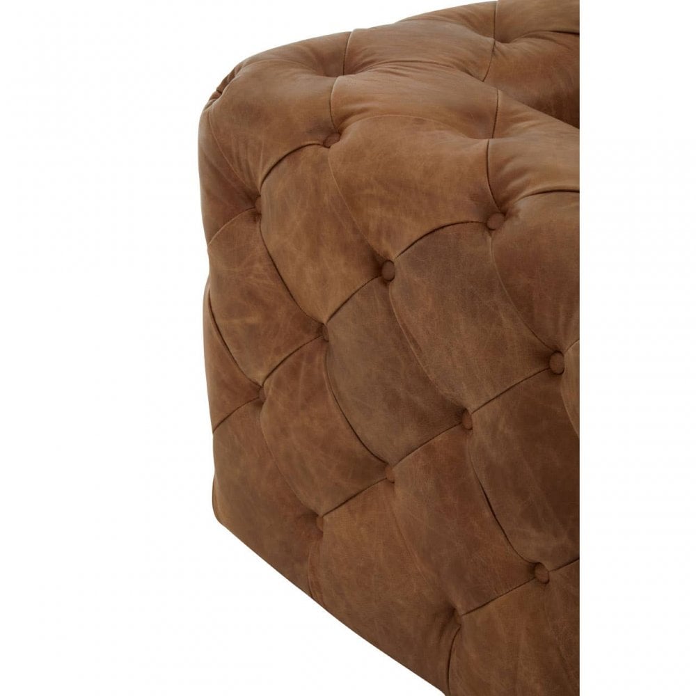 Hoxton Three Seat Tufted Leather Sofa