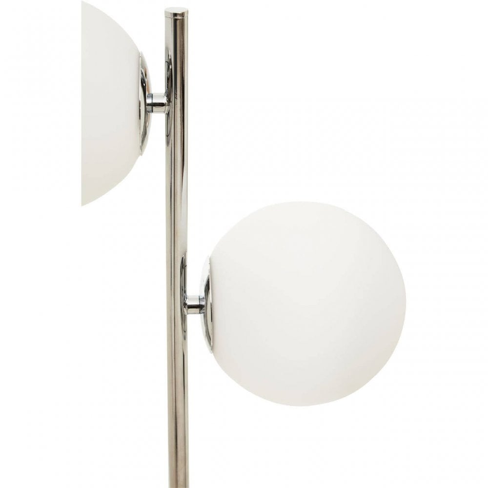 Karter White Glass With Chrome Table Lamp