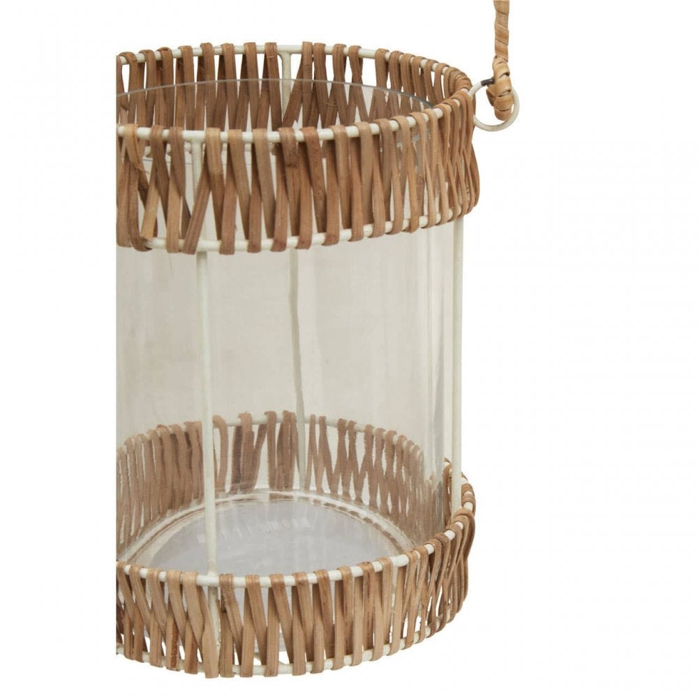 Kuta Natural And White Small Lantern