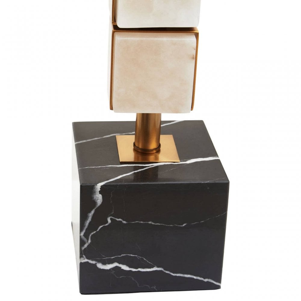 Marmo White Fabric Shade Table Lamp