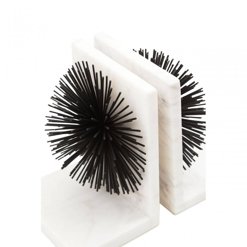 Mirano Set Of Two Starburst White Bookends