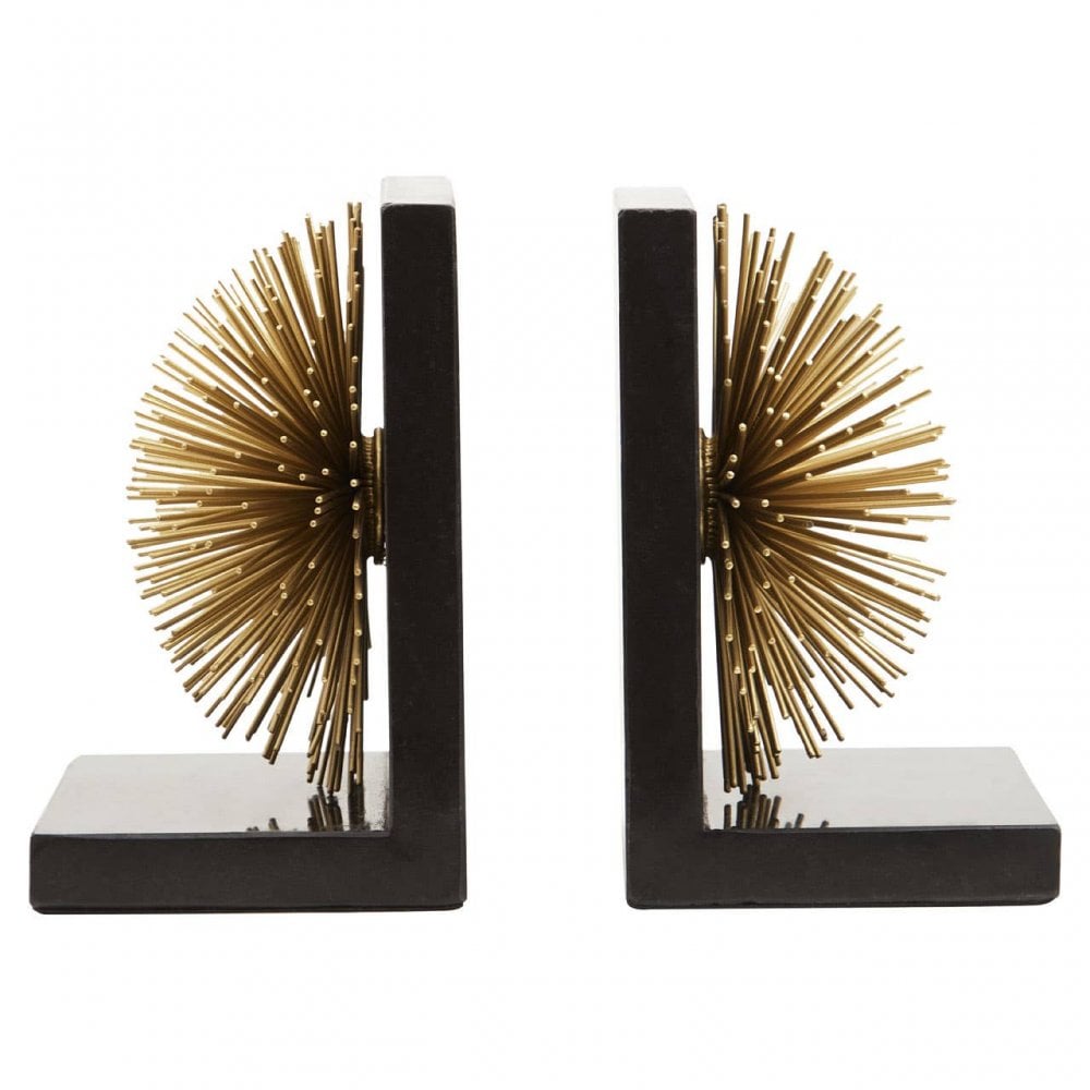 Mirano Set Of Two Starburst Black Bookends