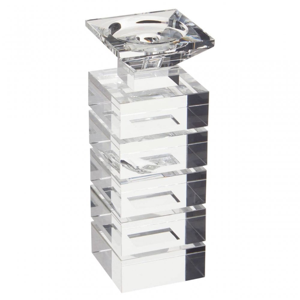 Carrie Clear Finish Small Candle Holder