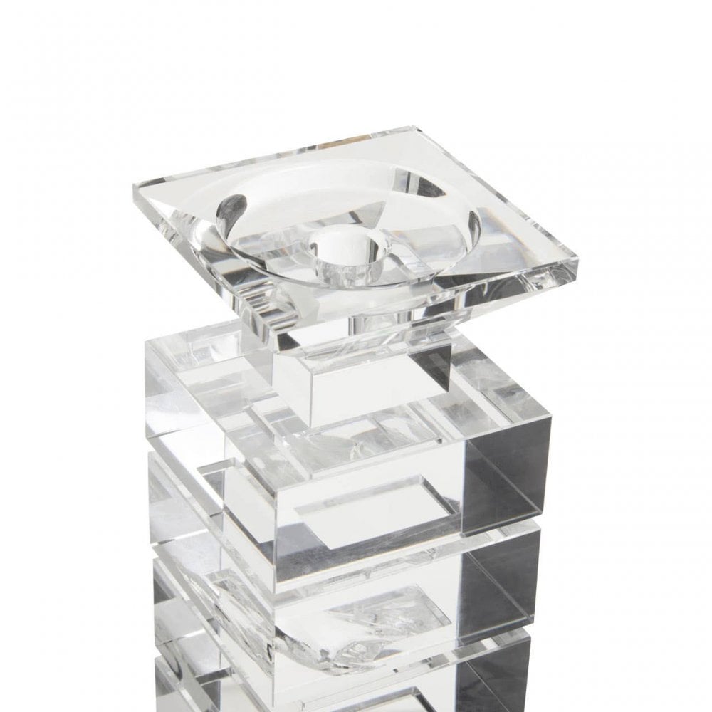 Carrie Clear Finish Small Candle Holder