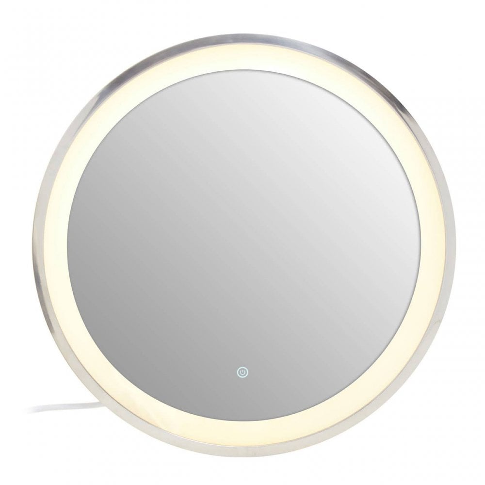 Avelino Illuminated Silver Round Mirror