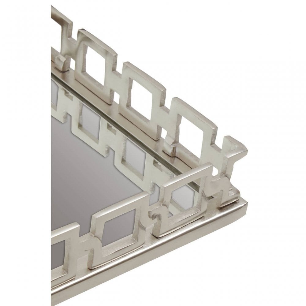 Rhoda Square Nickle Finish Mirror Tray