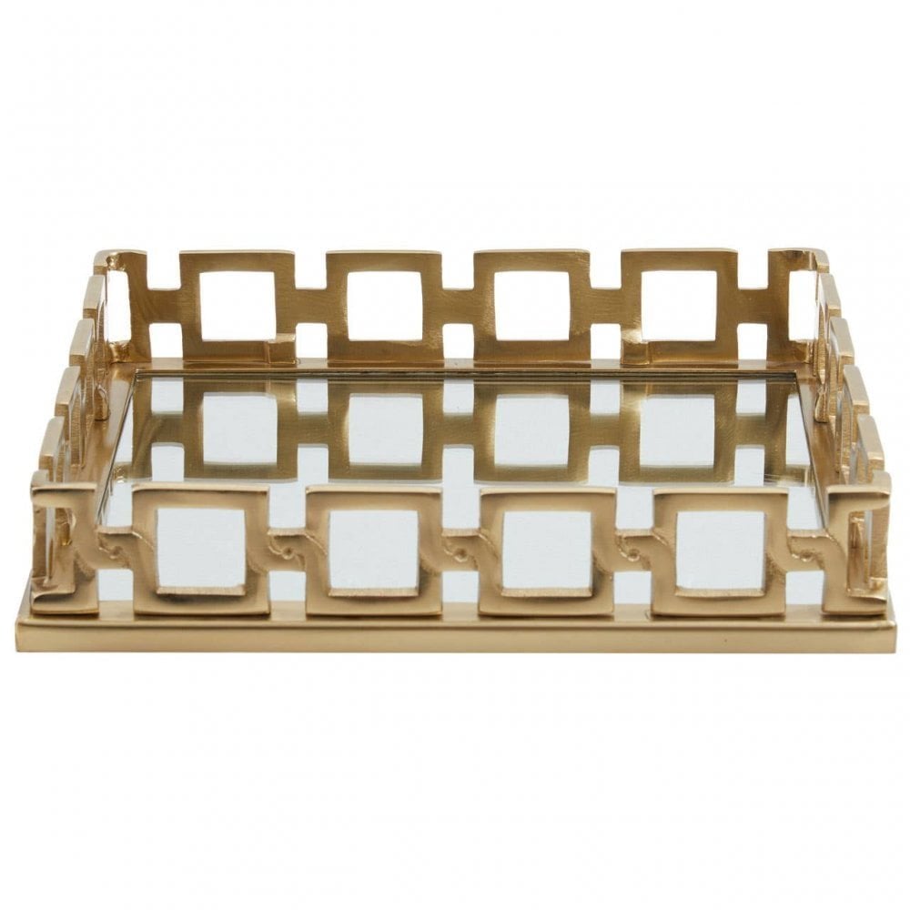 Rhoda Square Gold Mirror Tray
