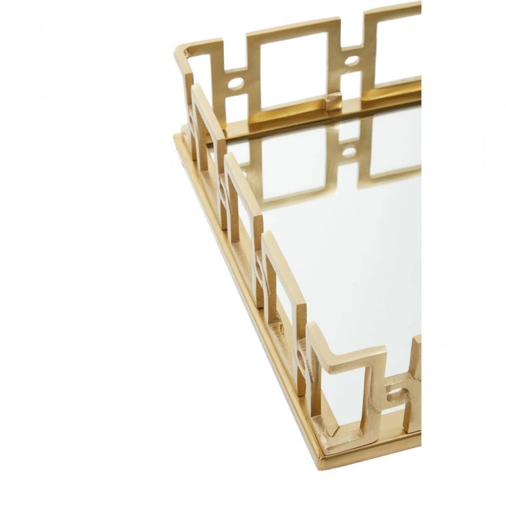 Rhoda Rectangle Gold Mirror Tray