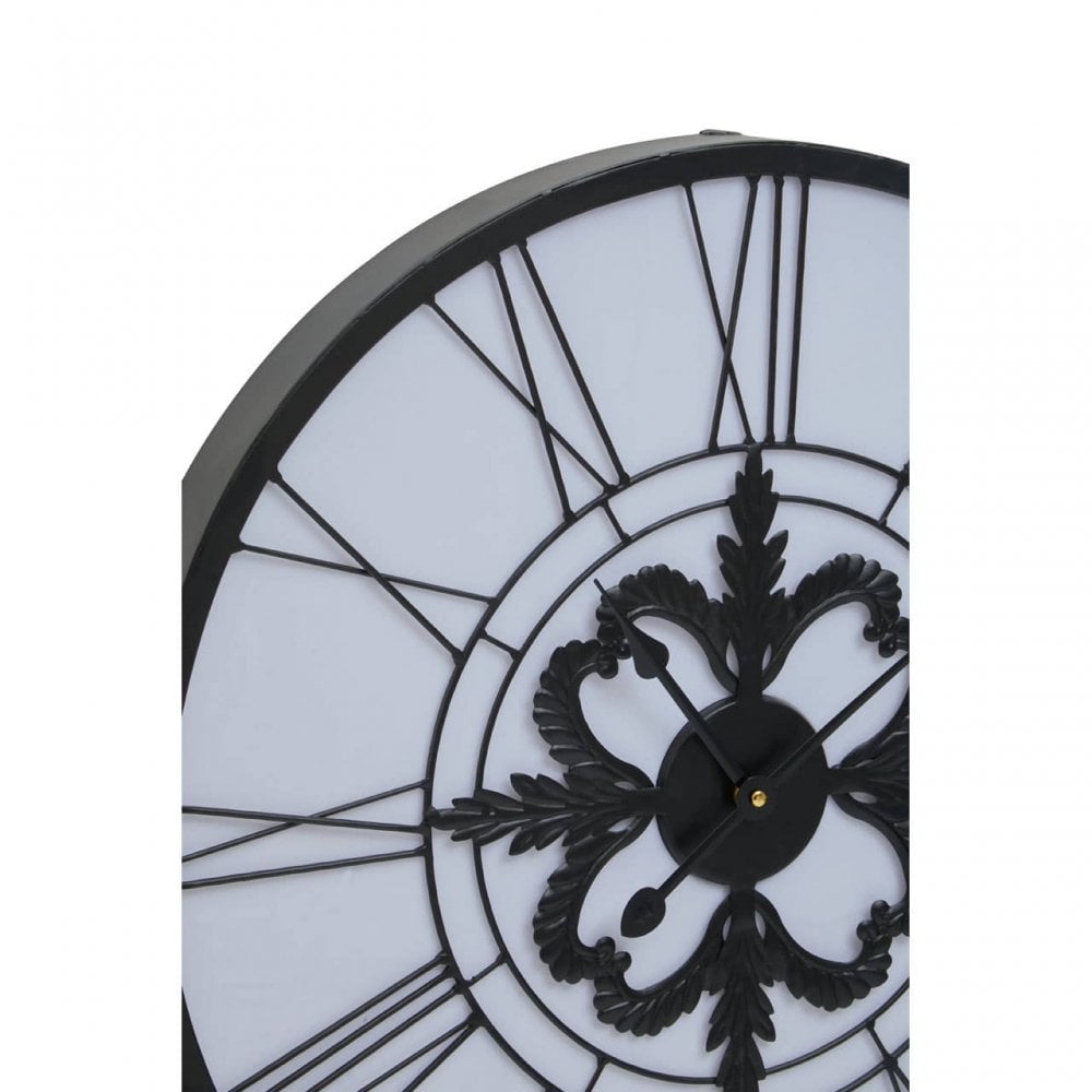 Genova Roman Numeral Black And White Led Wall Clock