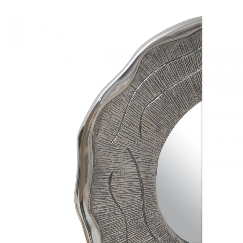 Silva Small Oak Effect Silver Wall Mirror