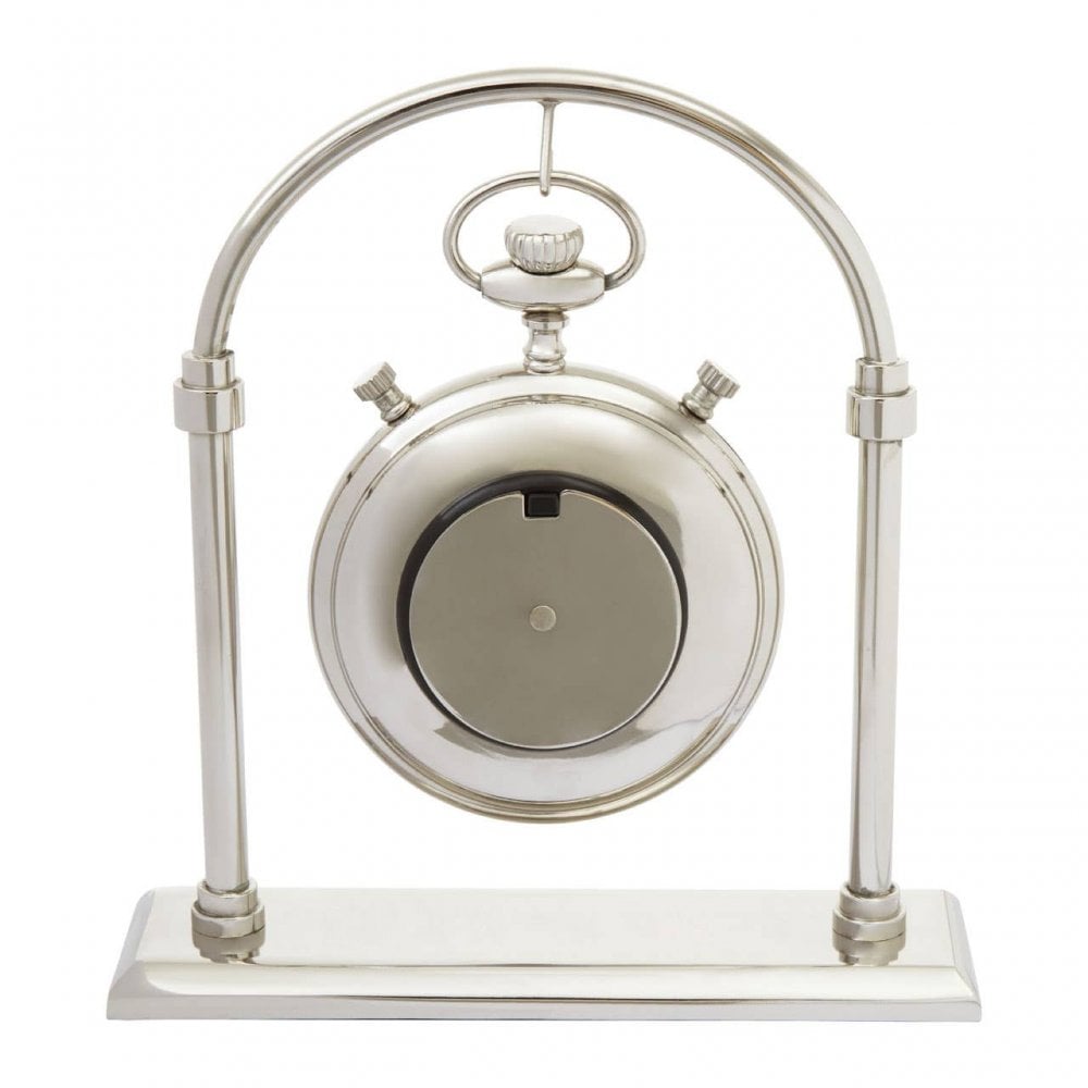 Hampstead Small Silver And Antique Brass Mantel Clock