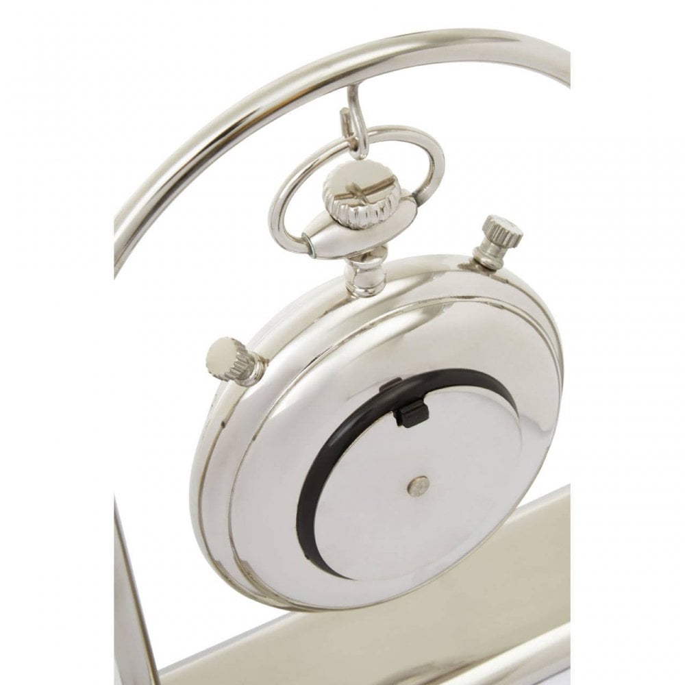 Hampstead Small Silver And Antique Brass Mantel Clock