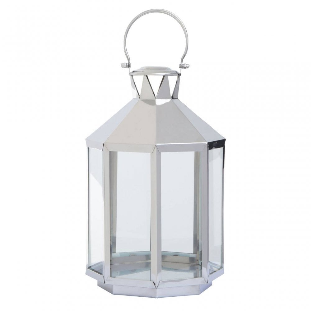 Herber Large Silver Steel Lantern