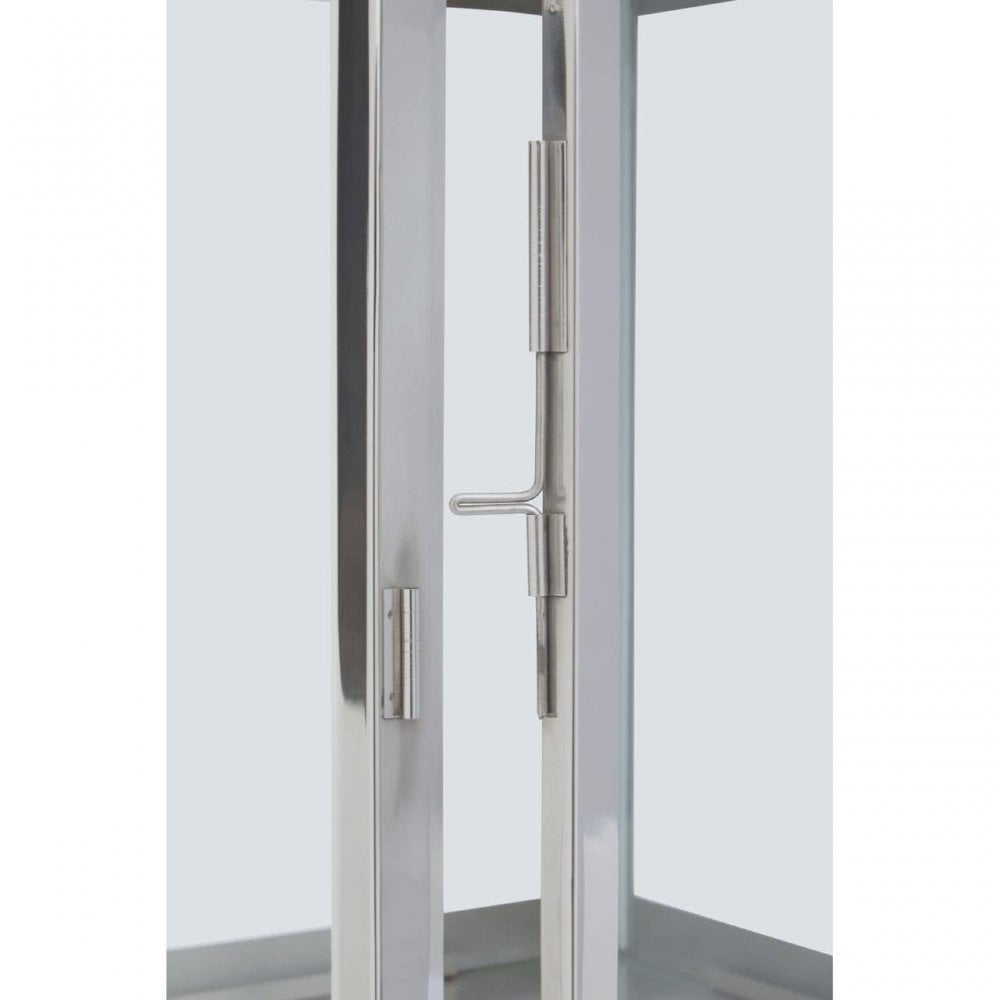 Herber Small Silver Steel With Hair On Leather Handle Lantern