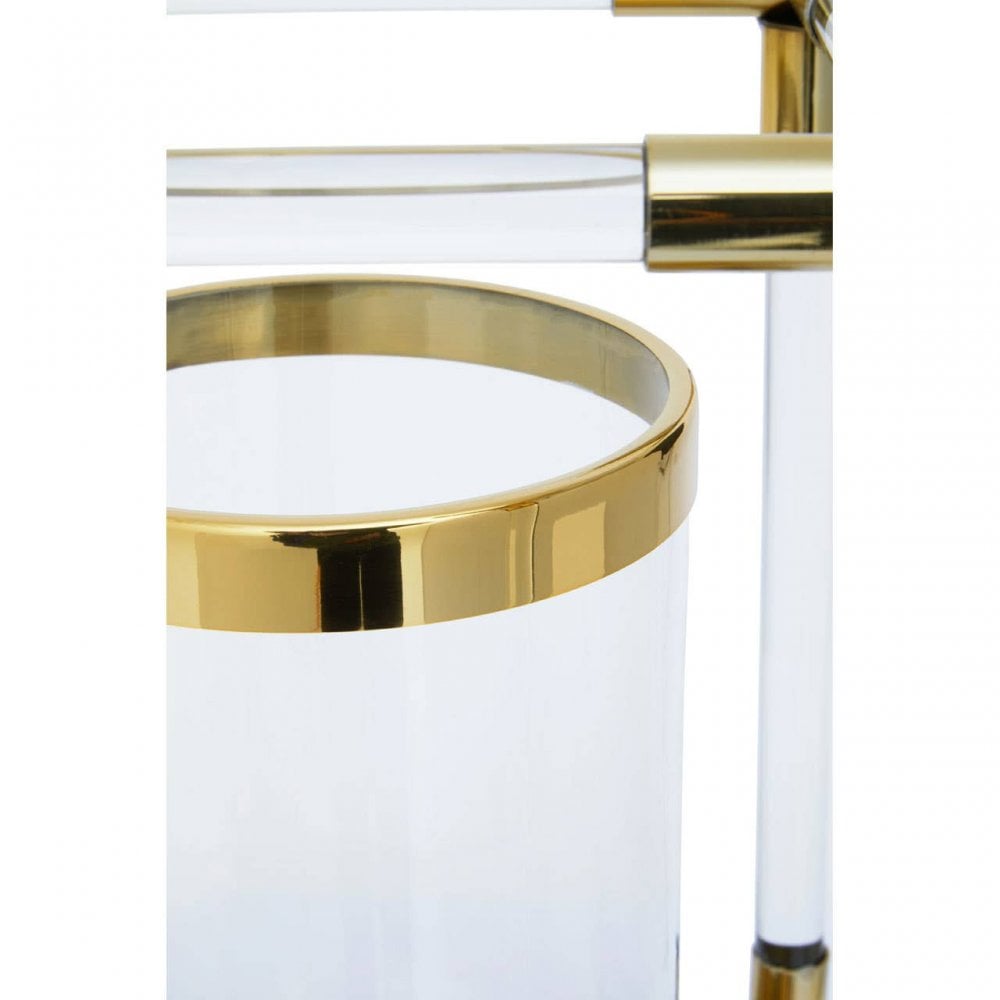 Lucita Double Gold Steel And Acrylic Lantern