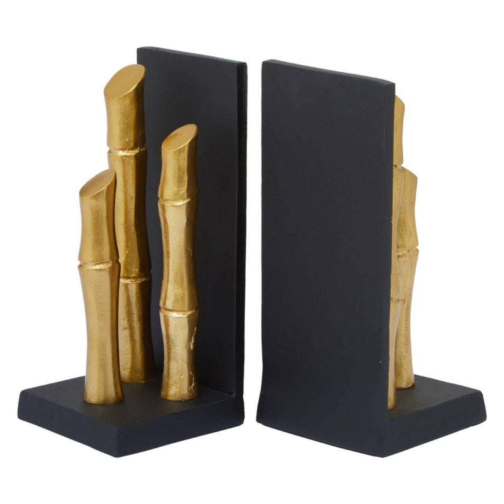 Hiba Set Of Two Gold Finish Bookends