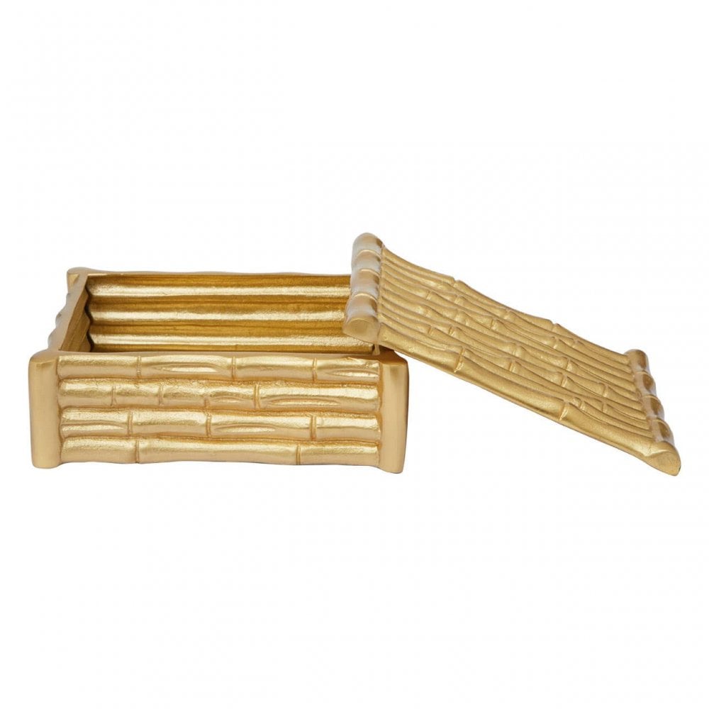 Hiba Small Gold Finish Trinket Box